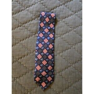 RM Style Patriotic RWB Stars Stripes & Donkey's Men's Democrat Silk Tie